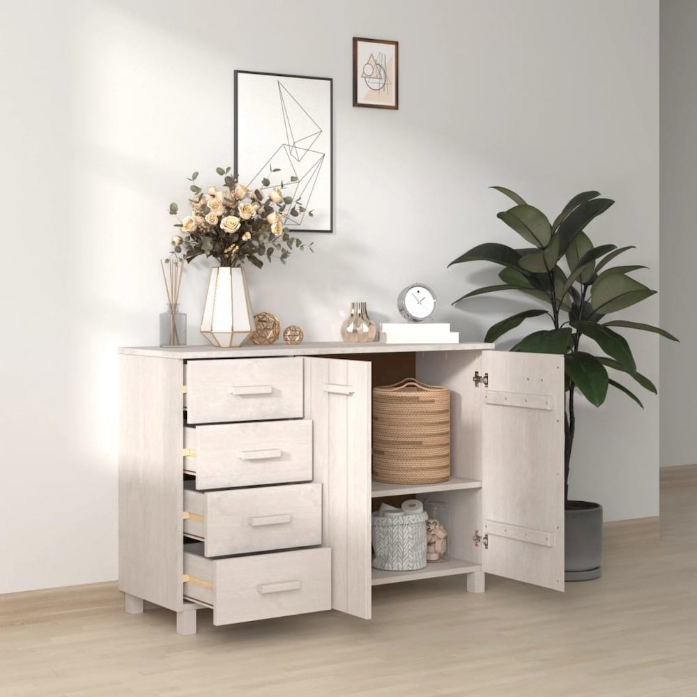 Sideboard White Solid pinewood, MDF Medium Sideboard. Picture 6
