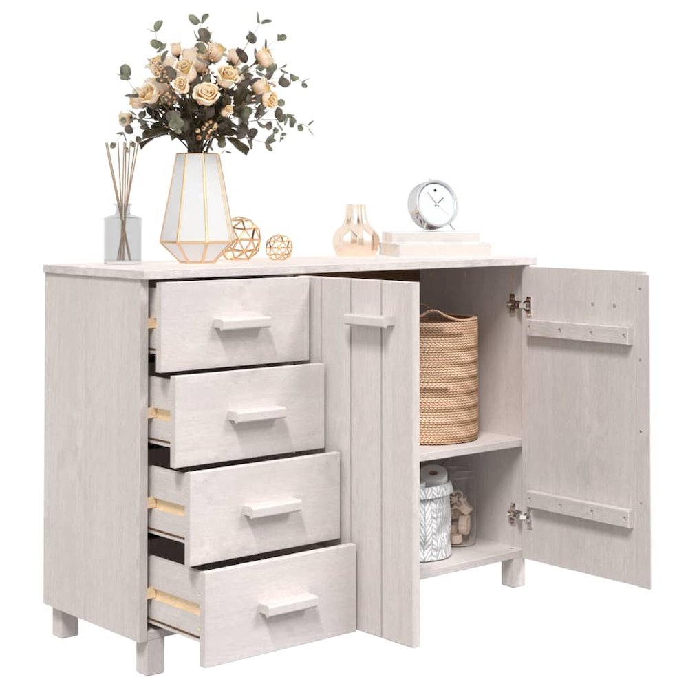 Sideboard White Solid pinewood, MDF Medium Sideboard. Picture 7