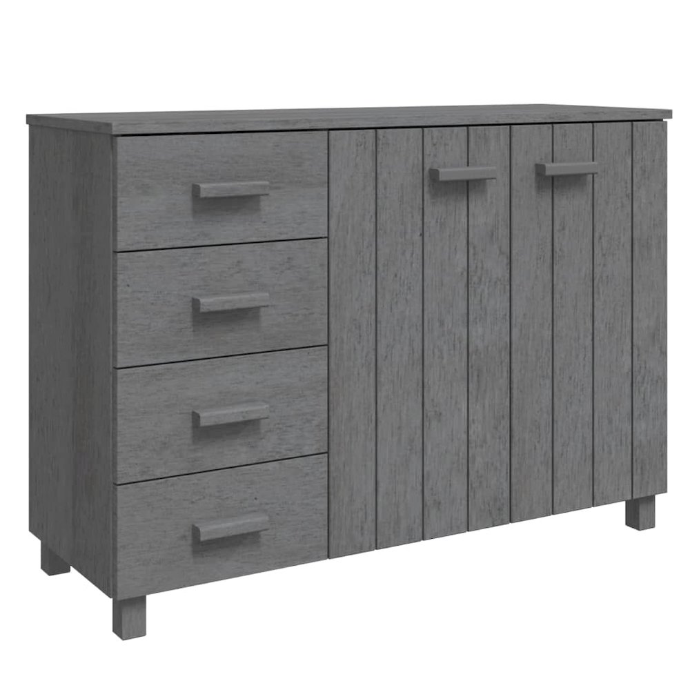 Sideboard Dark Grey Solid Pinewood, MDF Medium Sideboard. Picture 2
