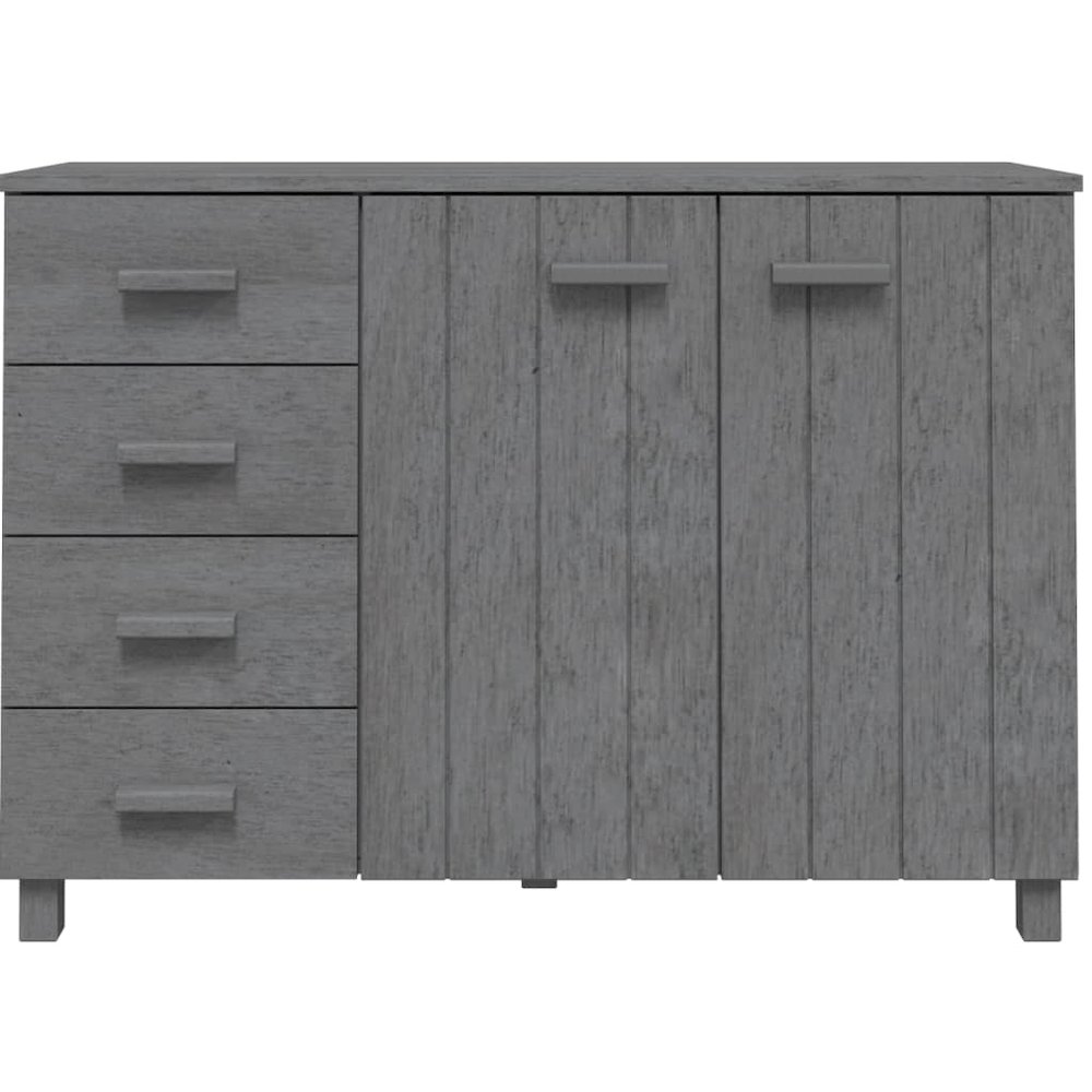 Sideboard Dark Grey Solid Pinewood, MDF Medium Sideboard. Picture 4