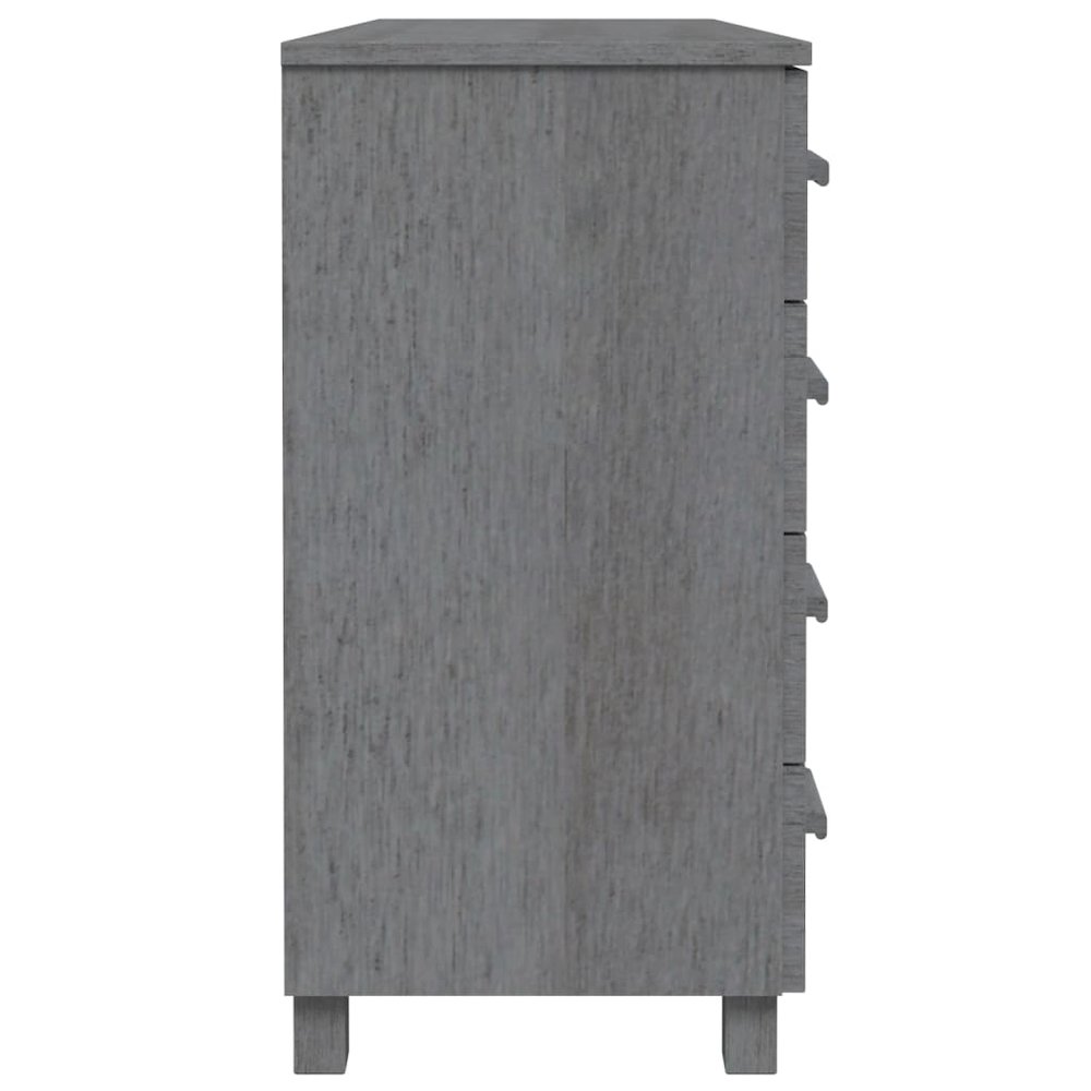 Sideboard Dark Grey Solid Pinewood, MDF Medium Sideboard. Picture 5