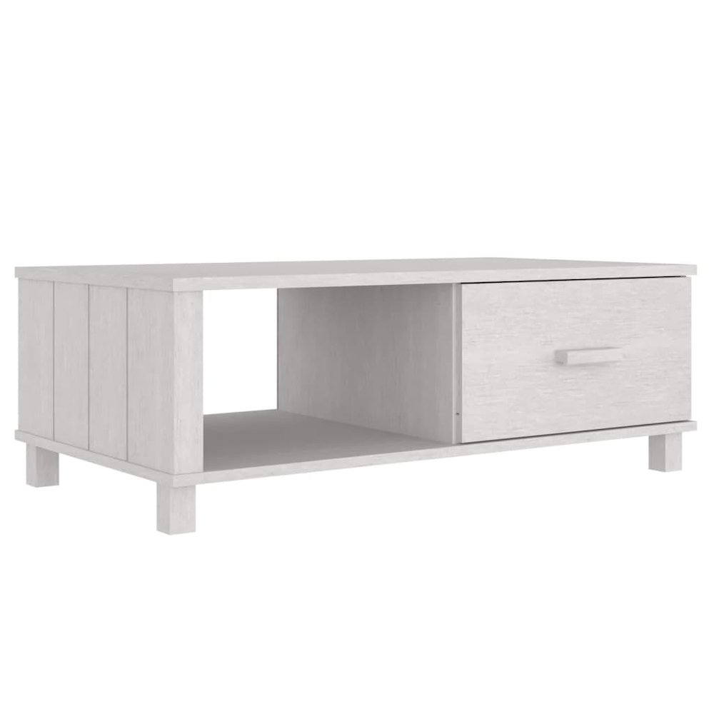 Coffee Table White Solid Pine Wood, MDF Medium Coffee Table. Picture 2