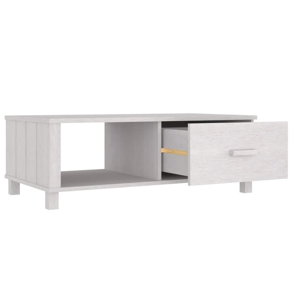 Coffee Table White Solid Pine Wood, MDF Medium Coffee Table. Picture 7