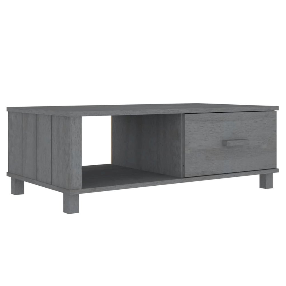 Coffee Table Dark Grey Solid pinewood, MDF 39.4 x 21.7 x 13.8 in. Picture 2