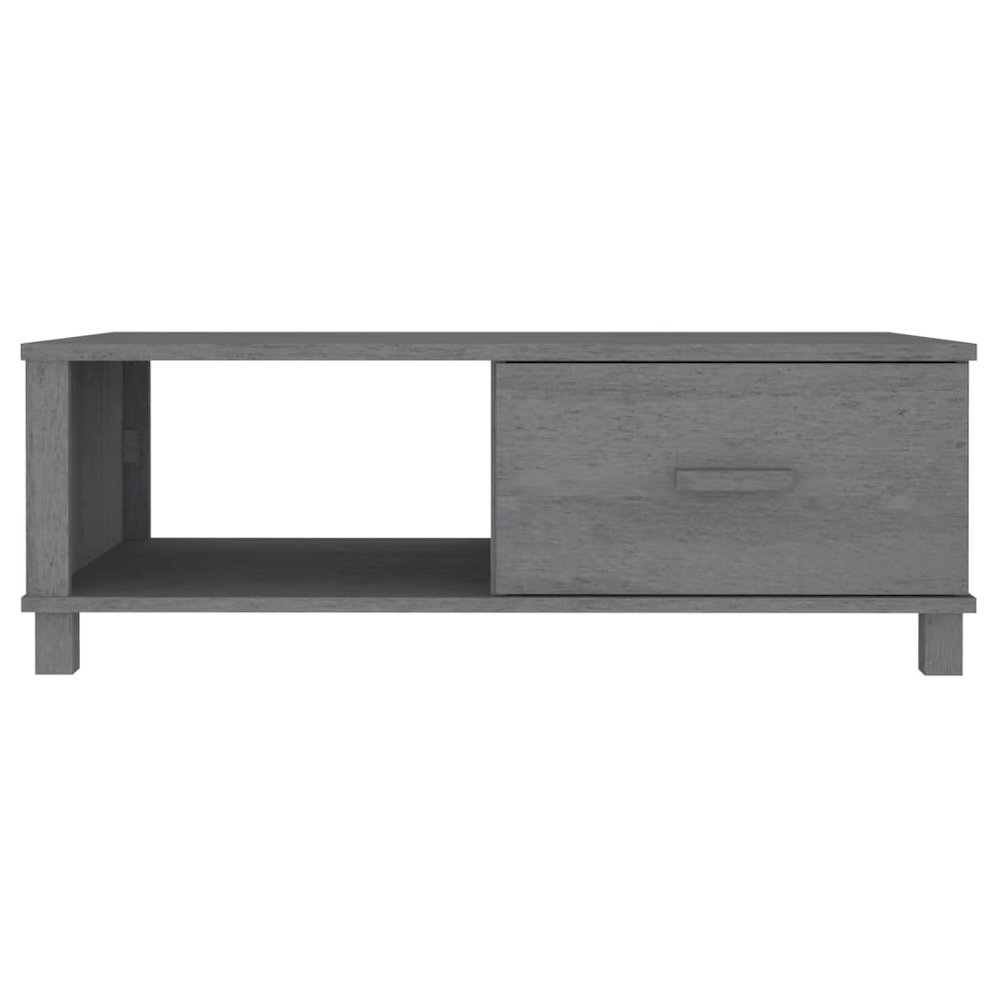 Coffee Table Dark Grey Solid pinewood, MDF 39.4 x 21.7 x 13.8 in. Picture 5