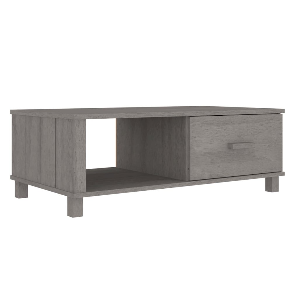 Coffee Table Light grey Solid pine wood, MDF Medium Coffee Table. Picture 2