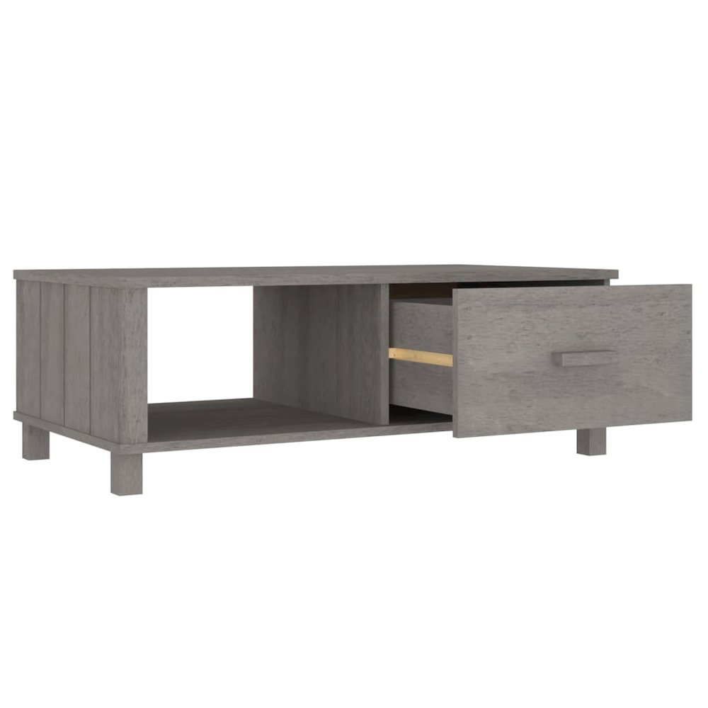 Coffee Table Light grey Solid pine wood, MDF Medium Coffee Table. Picture 7