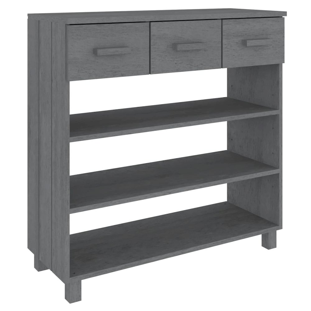 Console Table Dark Grey Solid Pinewood, MDF Standard. Picture 2
