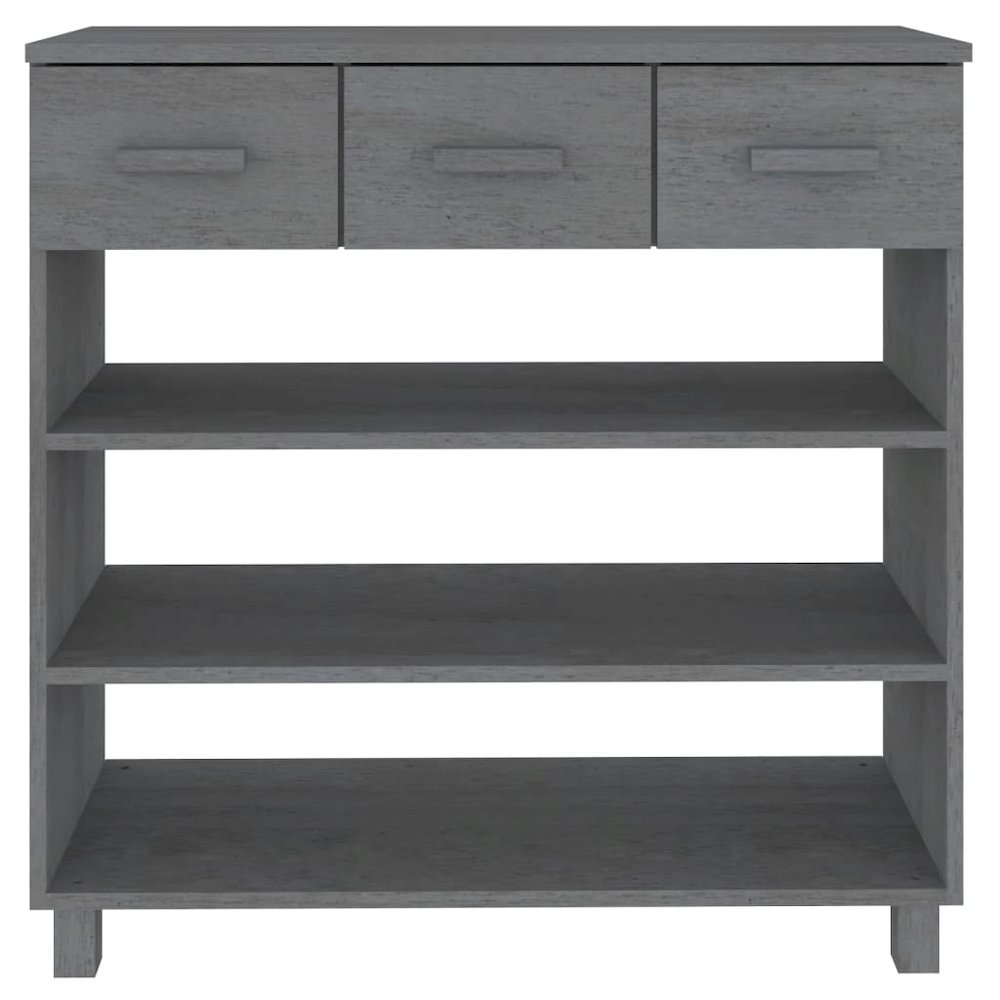 Console Table Dark Grey Solid Pinewood, MDF Standard. Picture 5