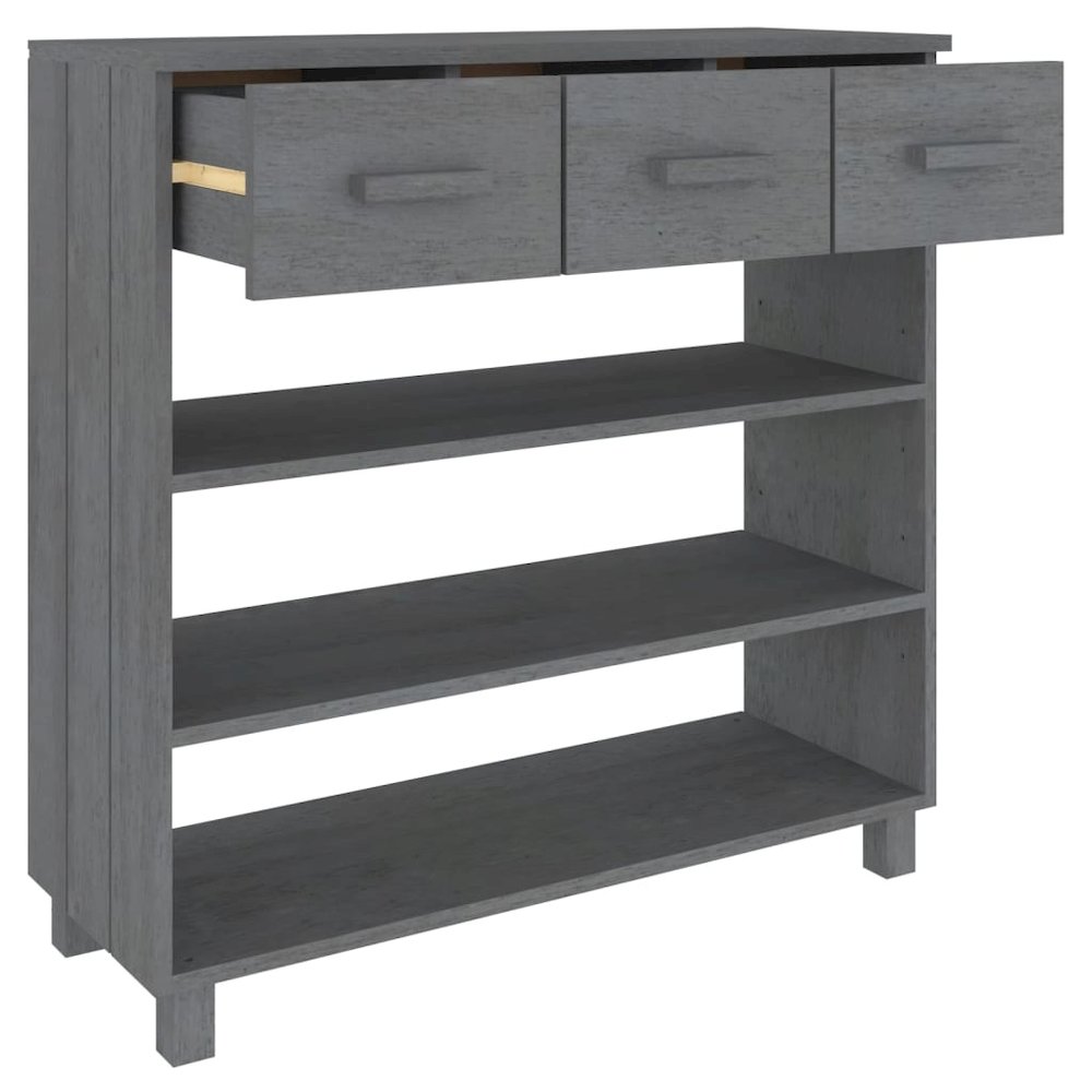 Console Table Dark Grey Solid Pinewood, MDF Standard. Picture 7