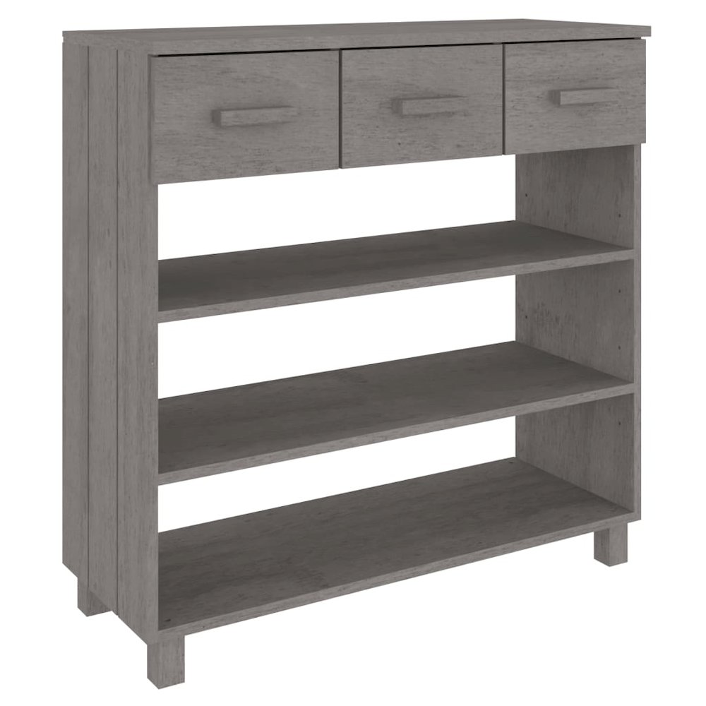Console Table Light Grey Solid Pine Wood, MDF Console Table. Picture 2