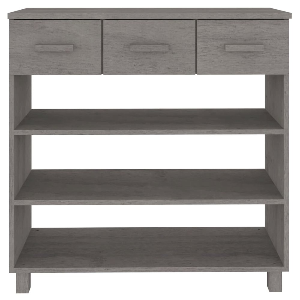 Console Table Light Grey Solid Pine Wood, MDF Console Table. Picture 5