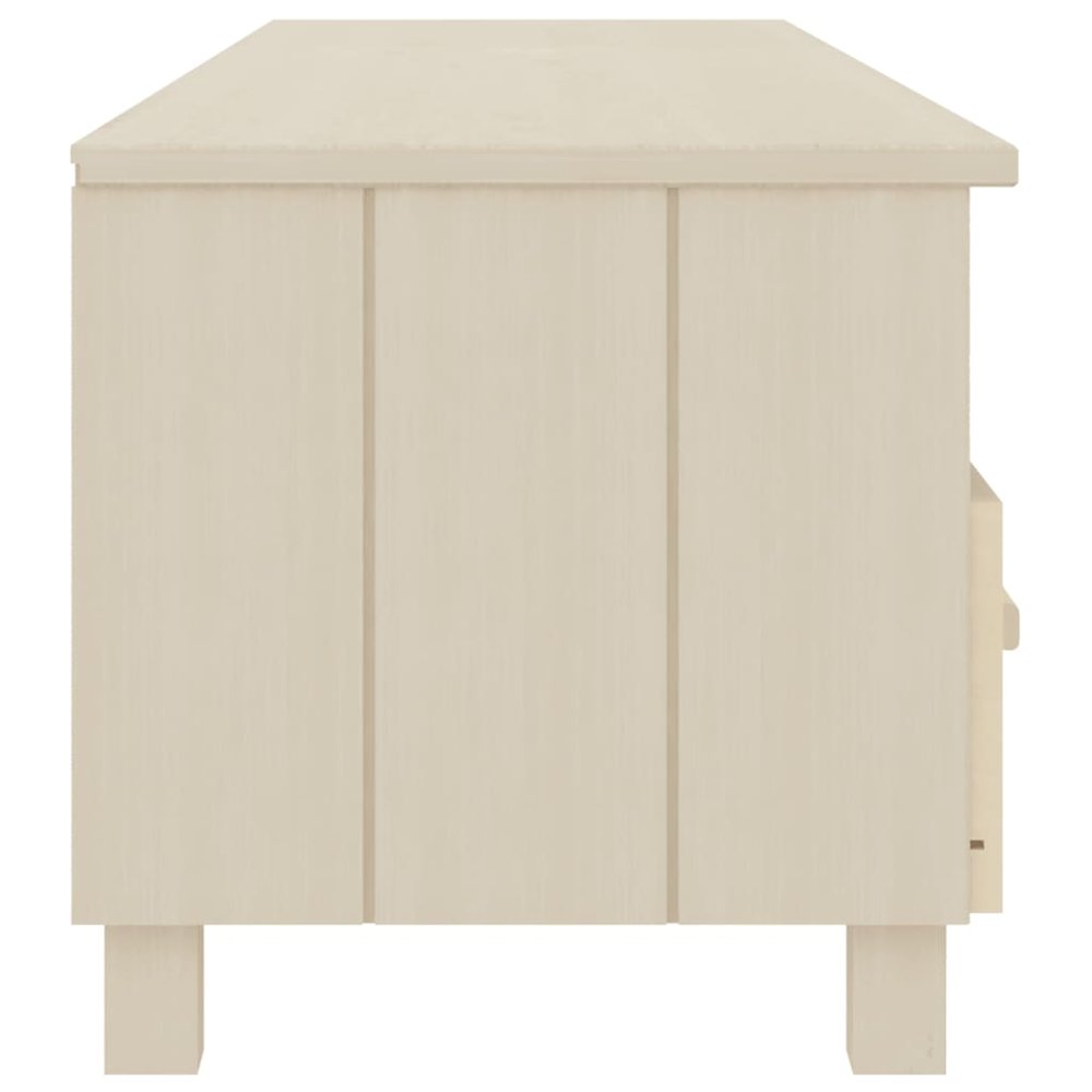 TV Cabinet Honey Brown Solid Pinewood Medium TV Cabinet. Picture 4