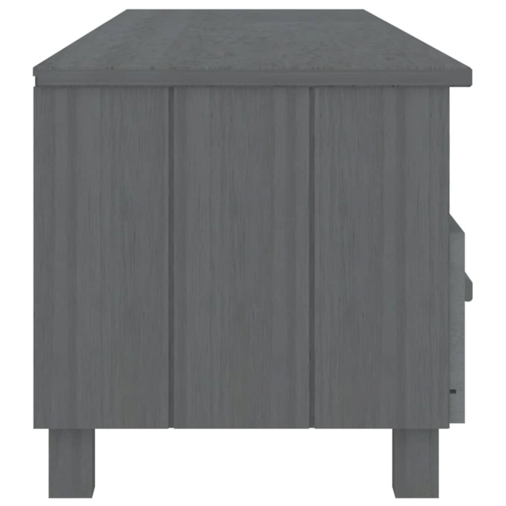 TV Cabinet Dark Grey Solid Pinewood, MDF Standard TV Cabinet. Picture 4