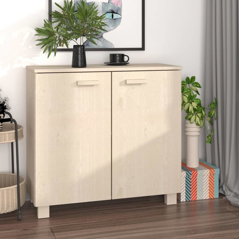 Sideboard Honey Brown Solid Pine Wood, MDF Medium Sideboard. Picture 1