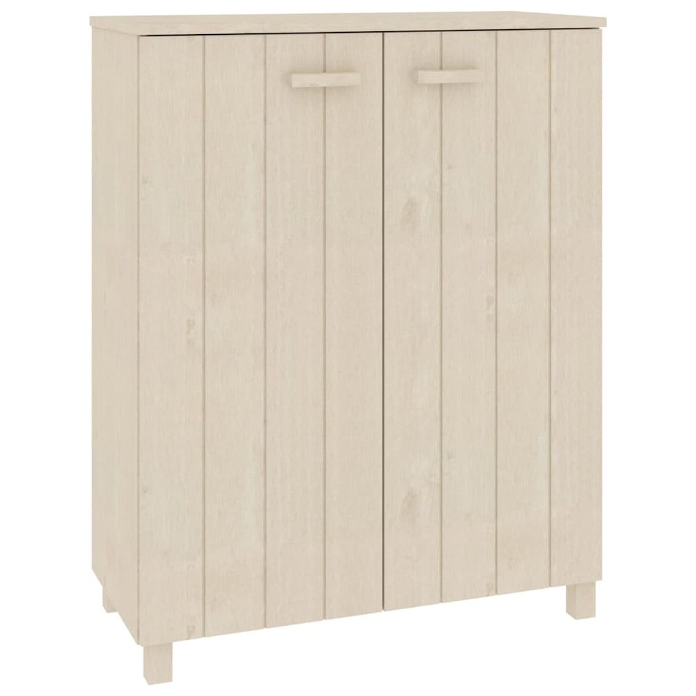Shoe Cabinet Honey brown Solid pine wood, MDF 33.5x15.7x42.5 in. Picture 2