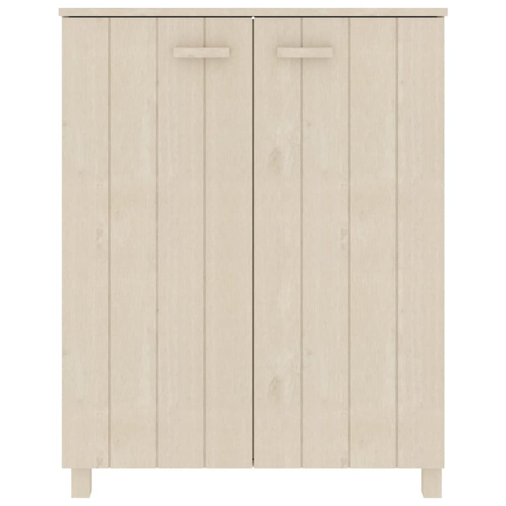 Shoe Cabinet Honey brown Solid pine wood, MDF 33.5x15.7x42.5 in. Picture 3