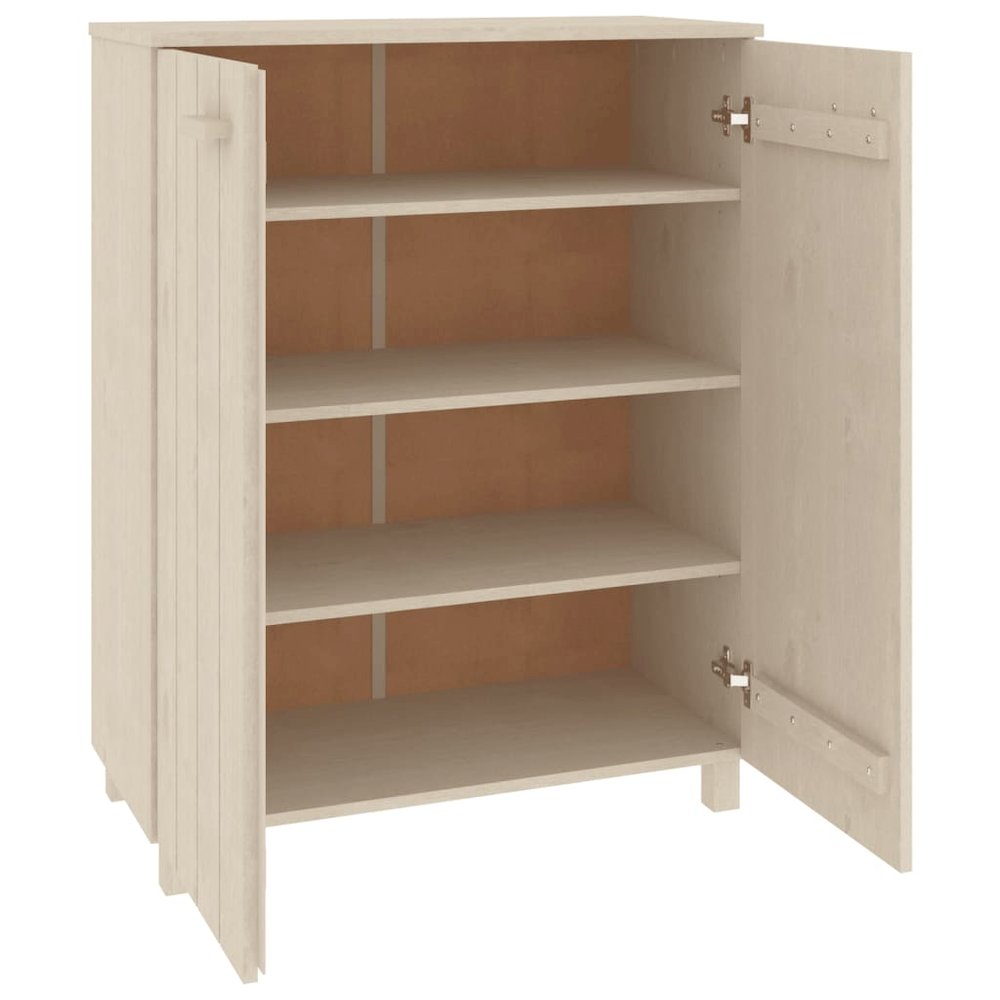 Shoe Cabinet Honey brown Solid pine wood, MDF 33.5x15.7x42.5 in. Picture 5