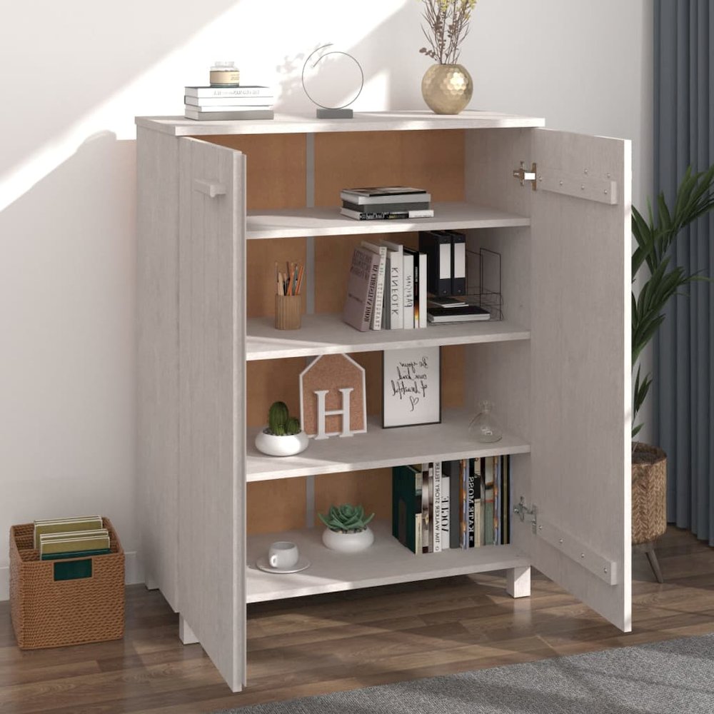Shoe Cabinet White Solid Pine Wood, MDF Medium Shoe Cabinet. Picture 7