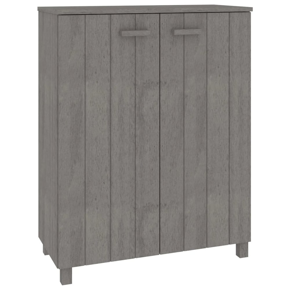 Shoe Cabinet HAMAR Light Gray 33.5"x15.7"x42.5" Solid Wood Pine. Picture 2