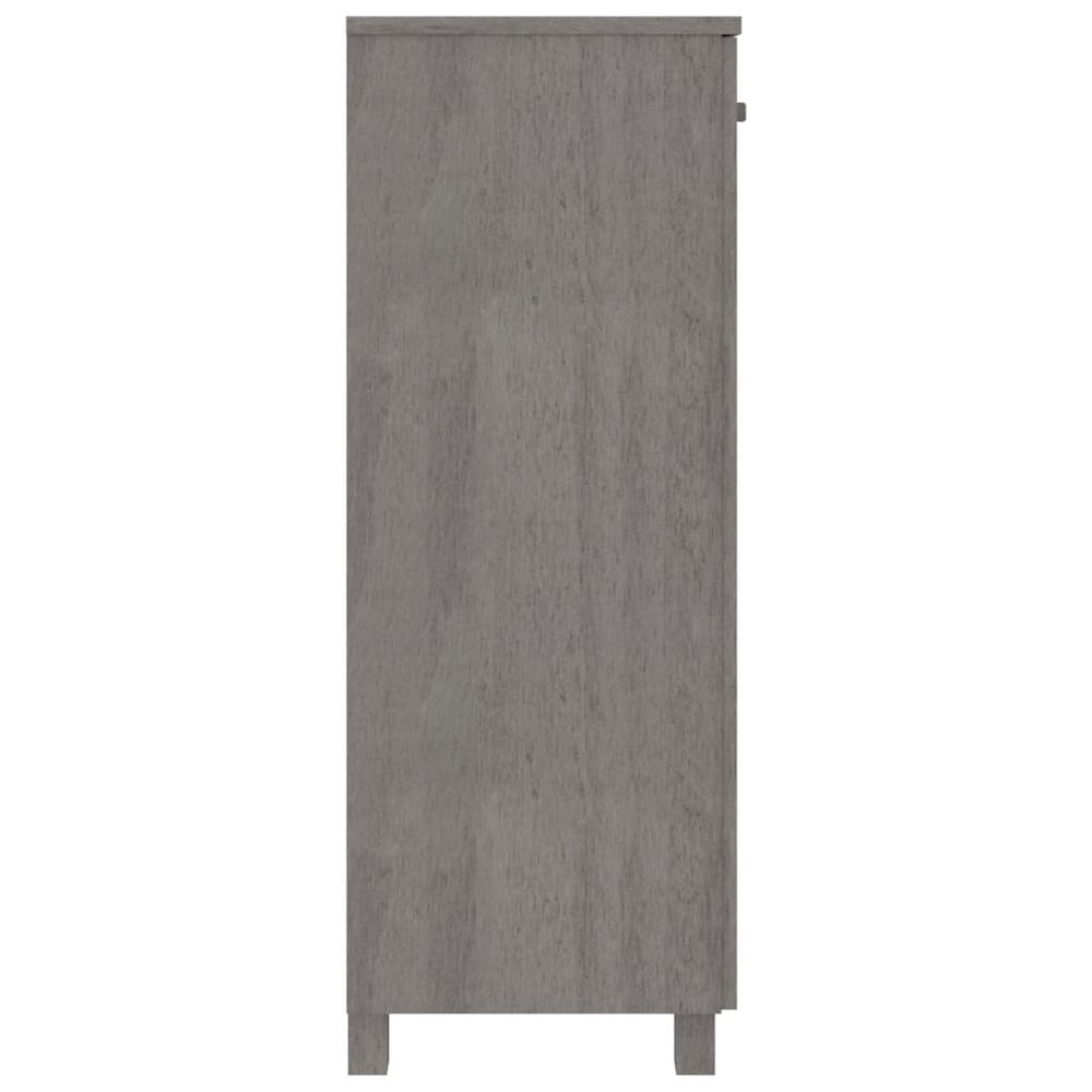 Shoe Cabinet HAMAR Light Gray 33.5"x15.7"x42.5" Solid Wood Pine. Picture 4