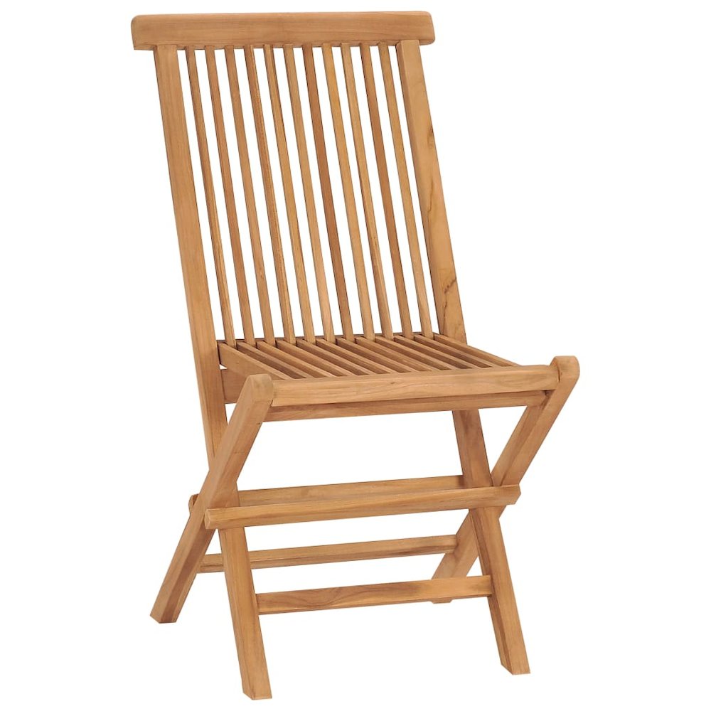 Garden Chair Set of 8 Teak Solid Teak Wood Standard Foldable. Picture 2