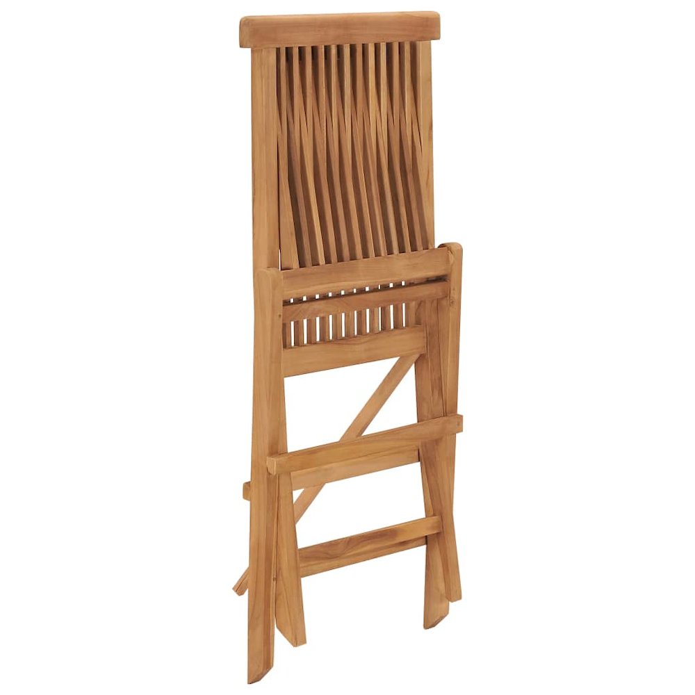 Garden Chair Set of 8 Teak Solid Teak Wood Standard Foldable. Picture 4
