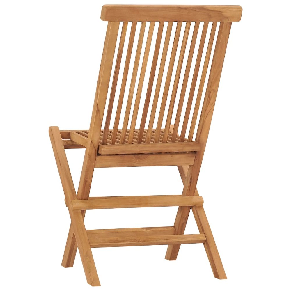 Garden Chair Set of 8 Teak Solid Teak Wood Standard Foldable. Picture 5