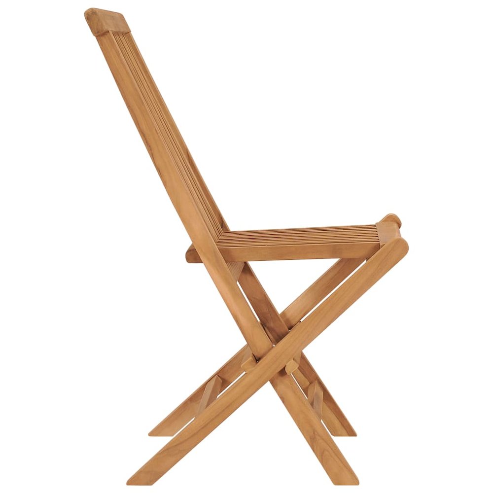 Garden Chair Set of 8 Teak Solid Teak Wood Standard Foldable. Picture 6