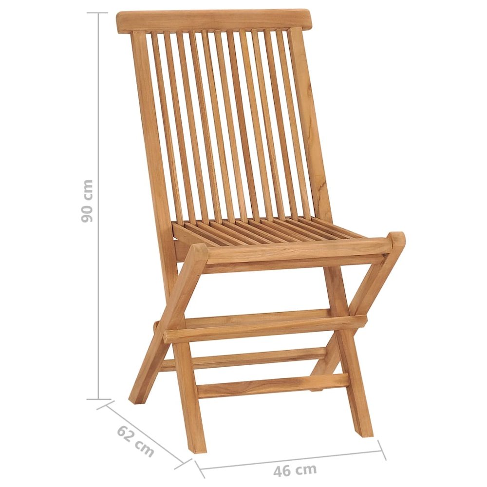 Garden Chair Set of 8 Teak Solid Teak Wood Standard Foldable. Picture 9