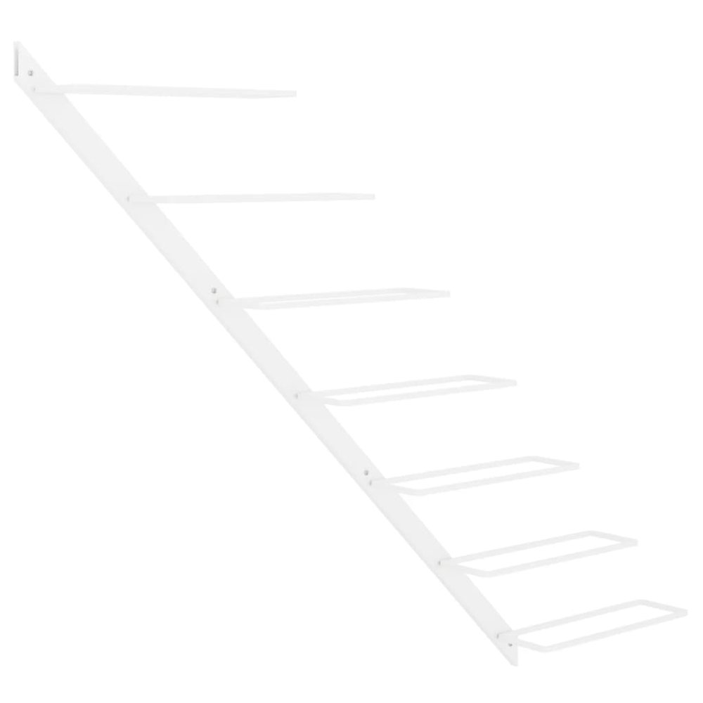 Wall-mounted Wine Rack for 7 Bottles White Metal. Picture 2