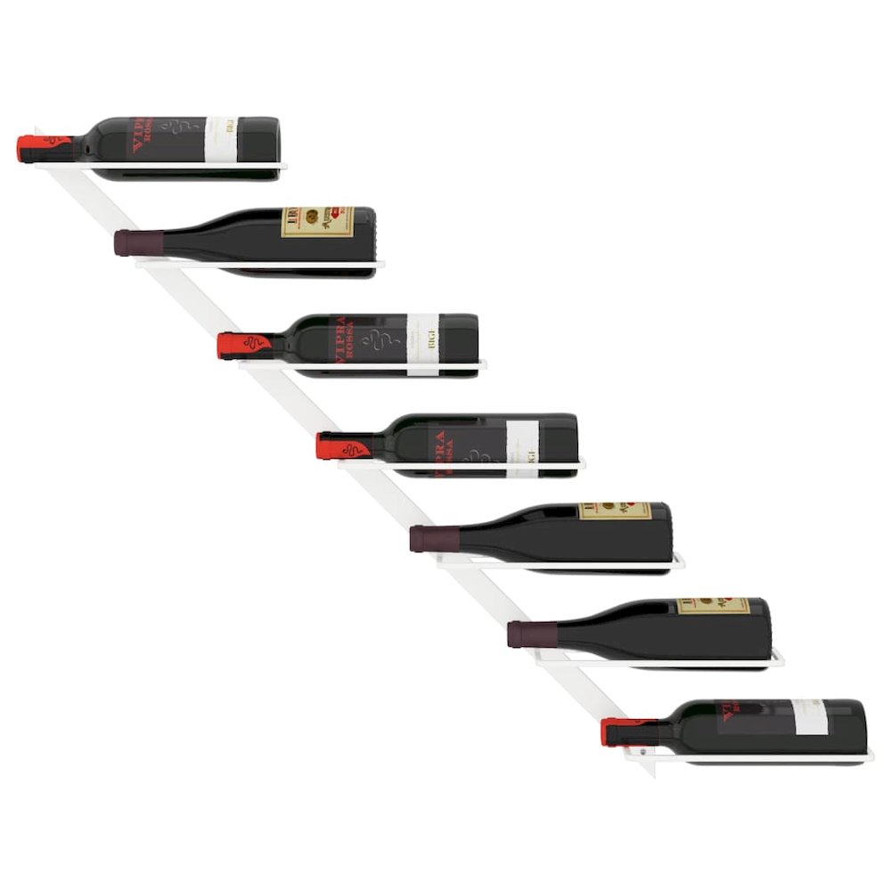 Wall-mounted Wine Rack for 7 Bottles White Metal. Picture 3