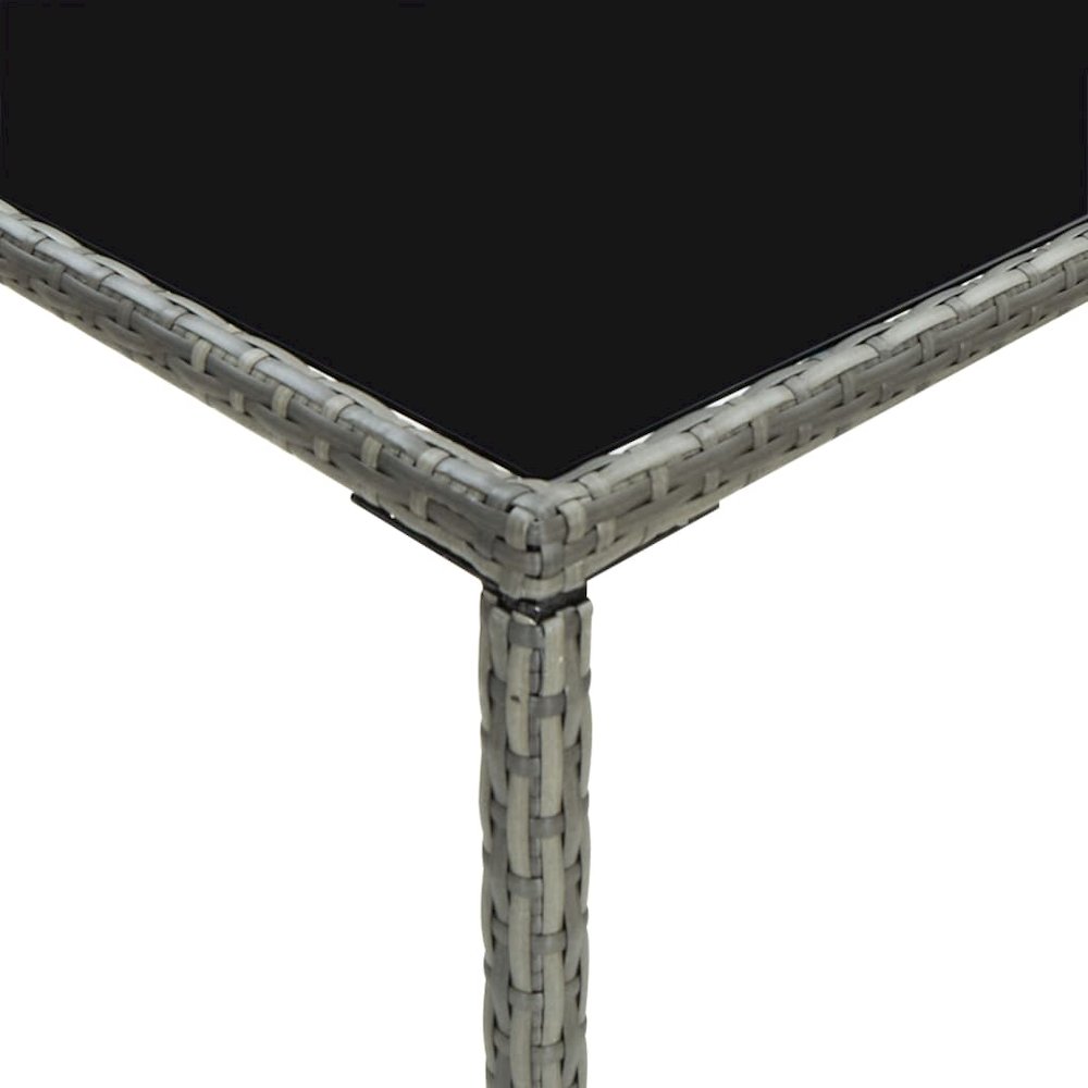 Garden Bar Set Grey PE rattan, steel, tempered glass Medium. Picture 8