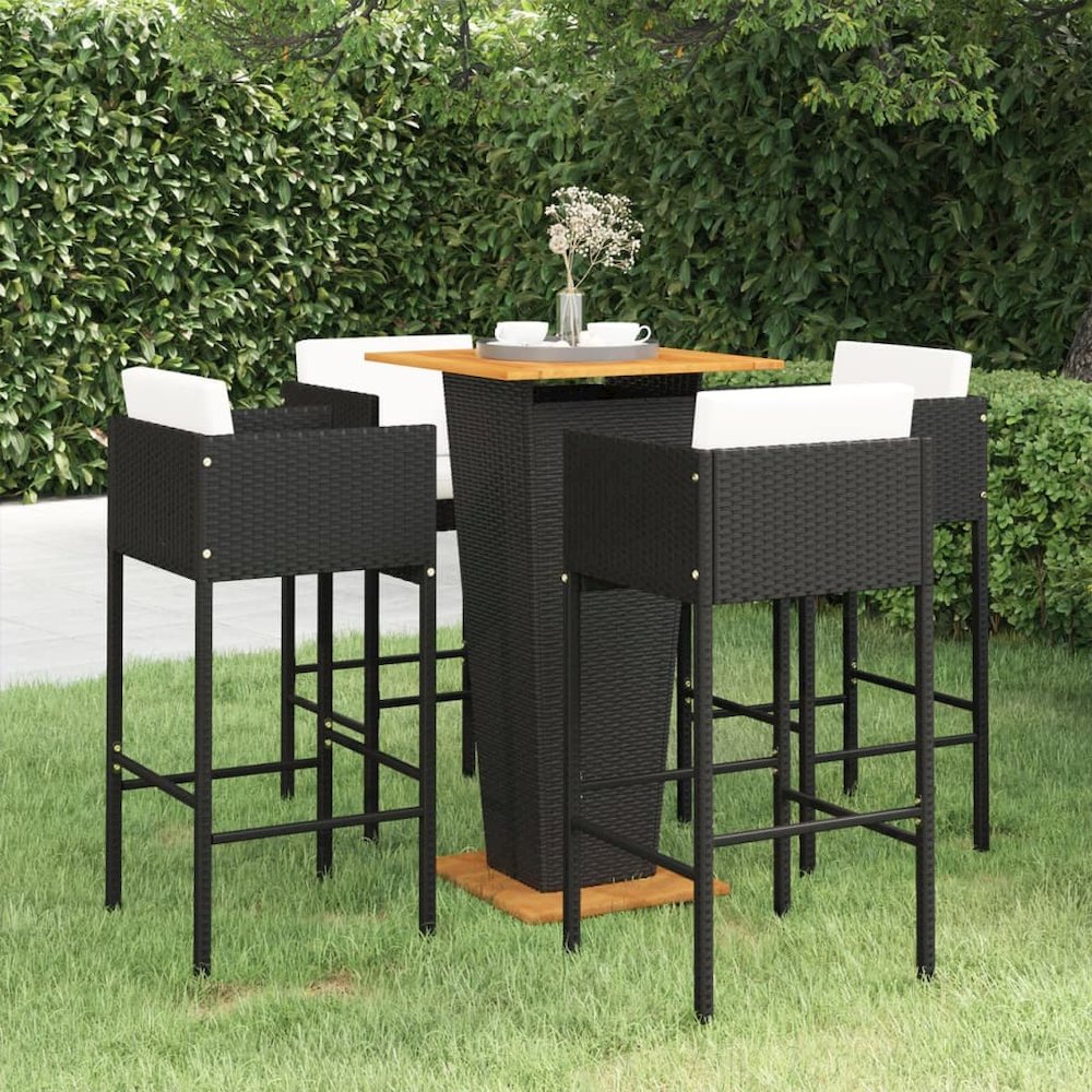 Garden Bar Set Black and Cream White. Picture 1