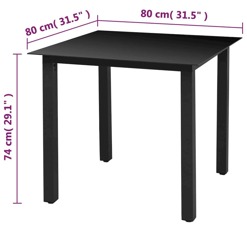 Dining Set Grey PE rattan, Glass, Aluminum, Steel, Polyester Medium. Picture 12