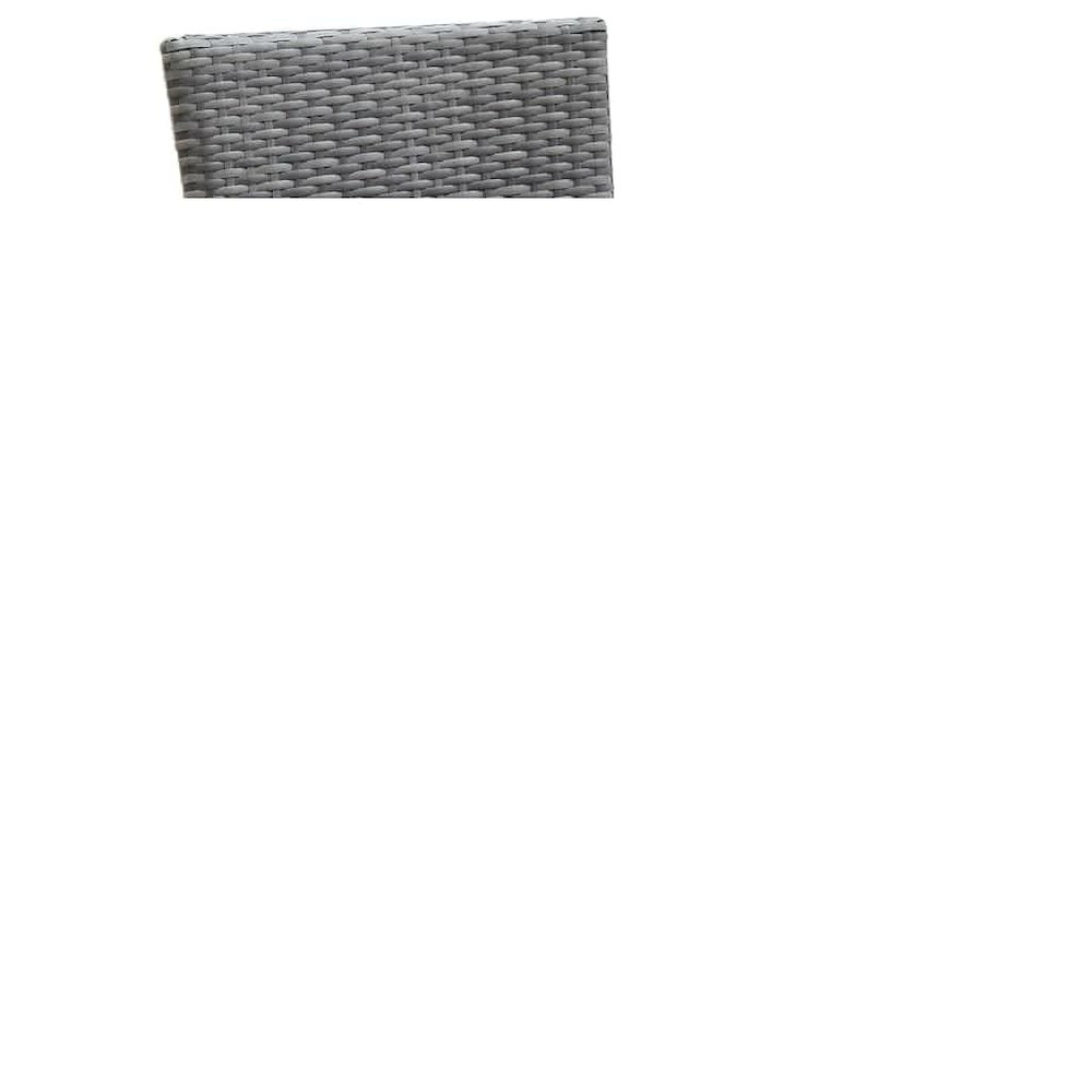 Dining Set Grey PE rattan, Glass, Aluminum, Steel, Polyester Medium. Picture 4