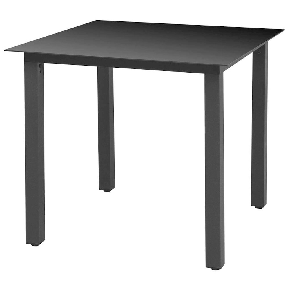 Dining Set Grey PE rattan, Glass, Aluminum, Steel, Polyester Medium. Picture 8