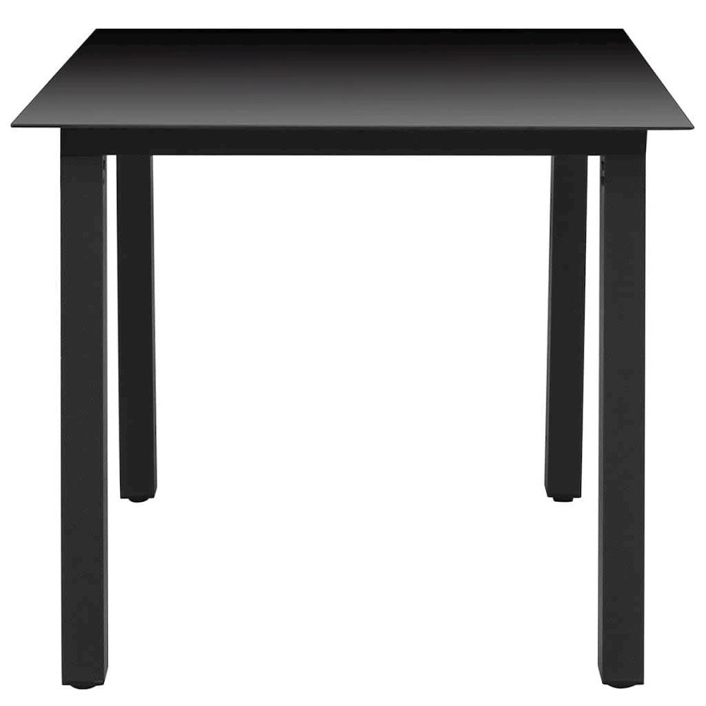 Dining Set Grey PE rattan, Glass, Aluminum, Steel, Polyester Medium. Picture 9