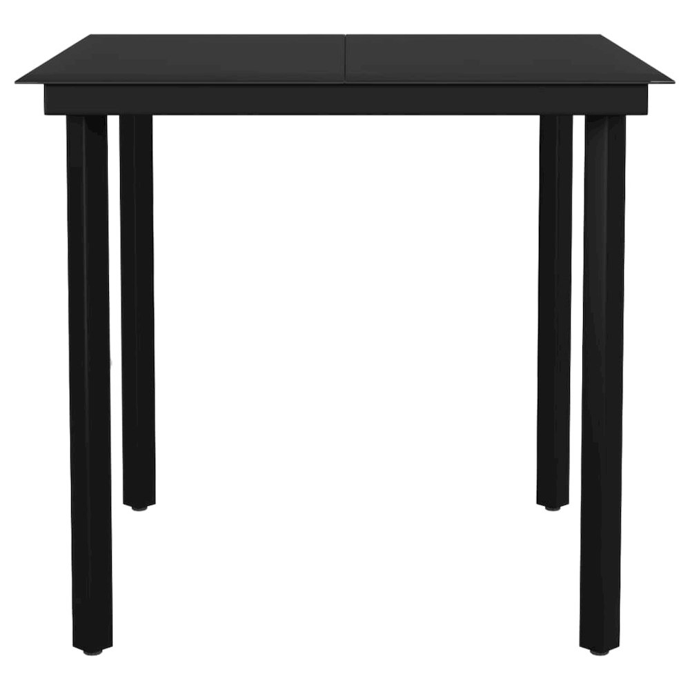 Garden Dining Table Black Powder-coated steel, glass Medium Tough. Picture 3