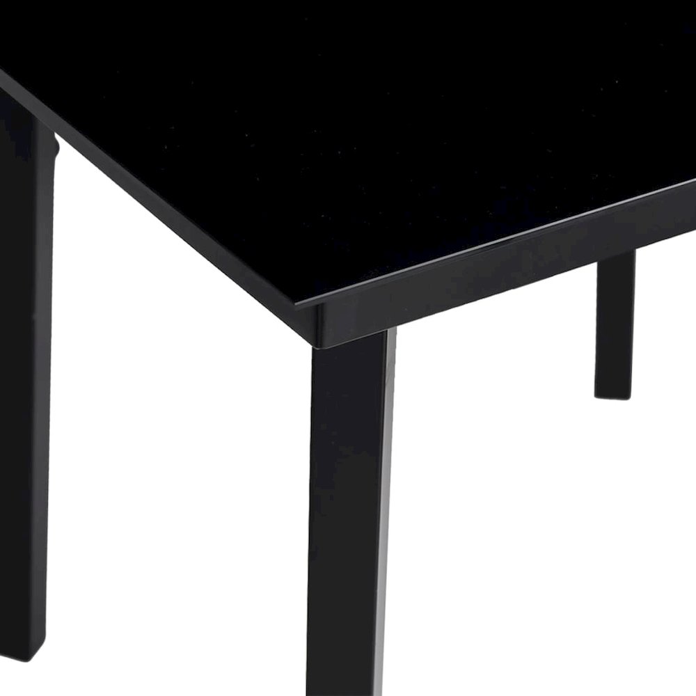 Garden Dining Table Black Powder-coated steel, glass Medium Tough. Picture 4