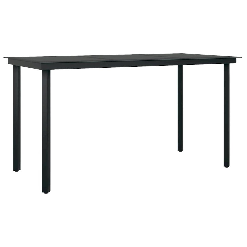 Garden Dining Table Black Powder-coated steel, glass. Picture 2