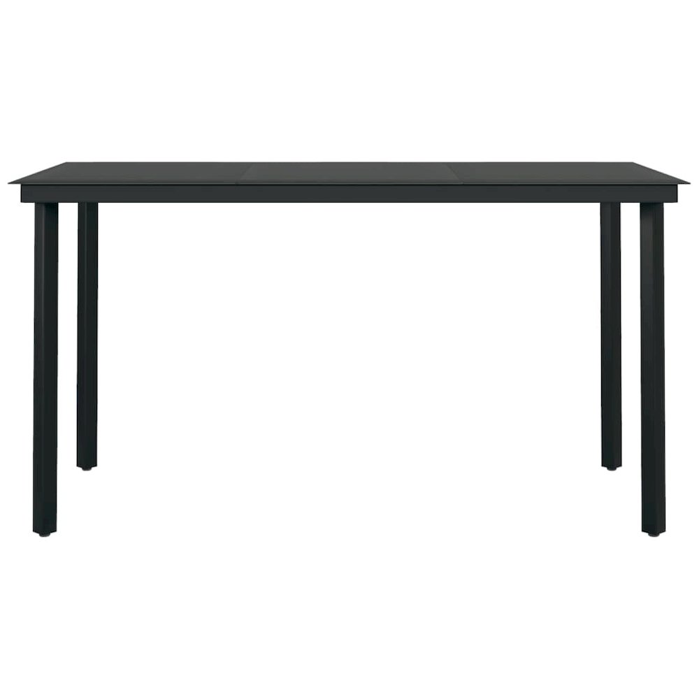 Garden Dining Table Black Powder-coated steel, glass. Picture 3