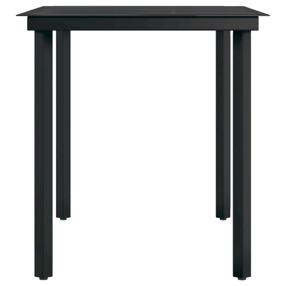 Garden Dining Table Black Powder-coated steel, glass. Picture 4
