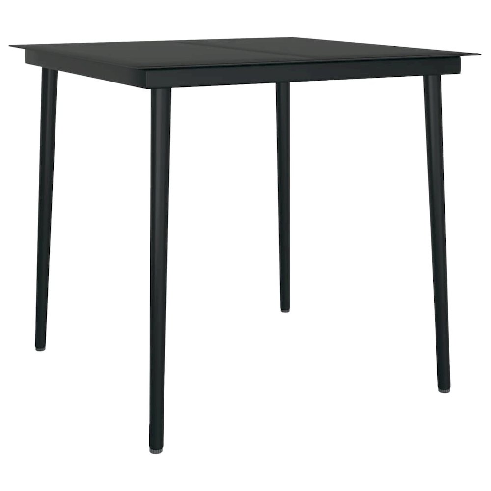 Garden Dining Table Black Powder-coated steel, glass. Picture 2