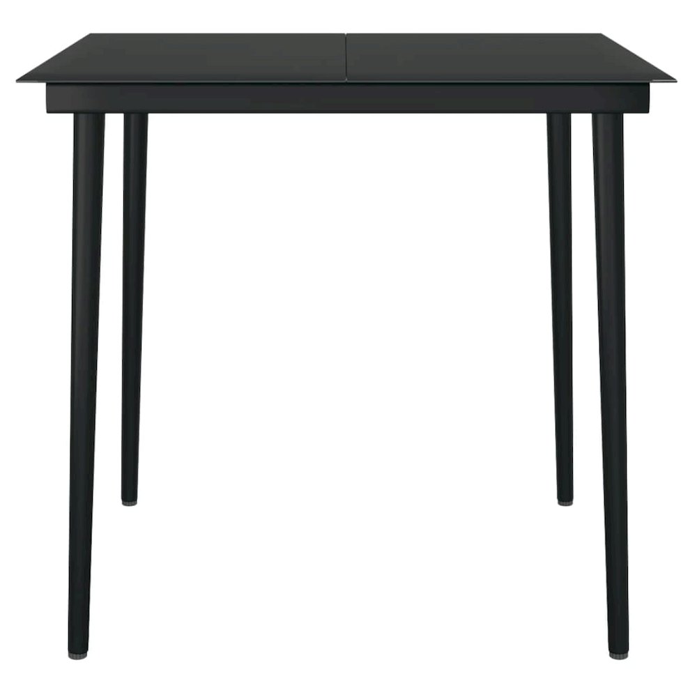 Garden Dining Table Black Powder-coated steel, glass. Picture 3