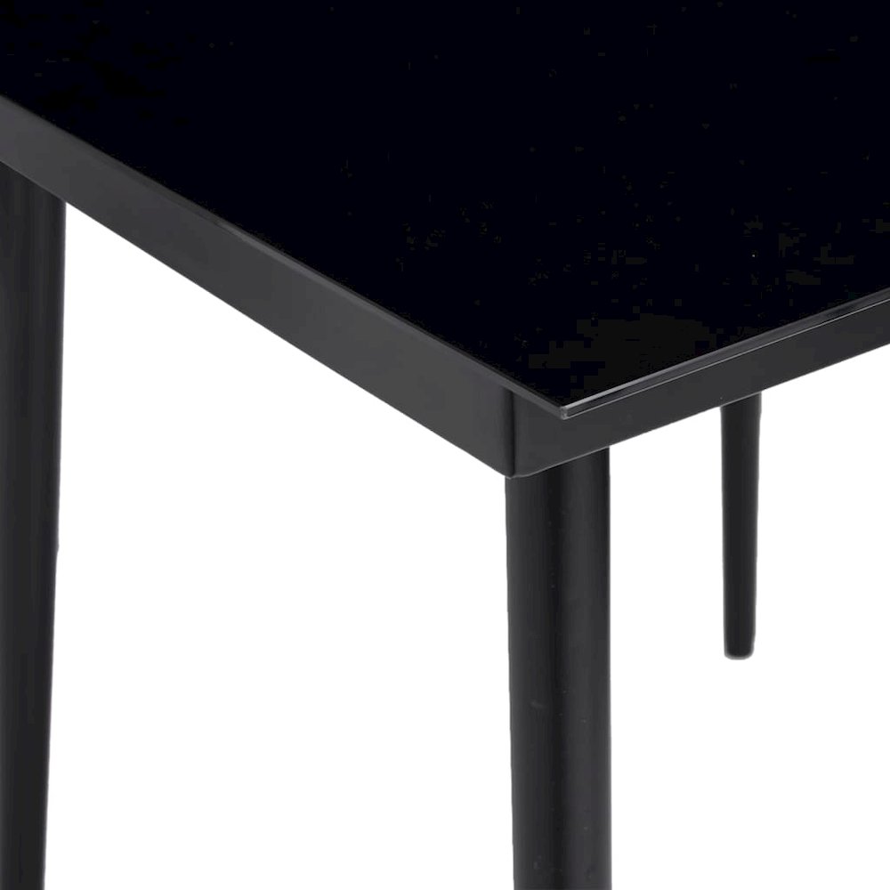 Garden Dining Table Black Powder-coated steel, glass. Picture 4