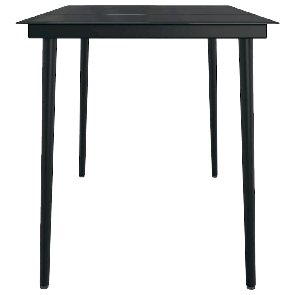 Garden Dining Table Black Powder-coated steel, Tempered glass Large. Picture 4