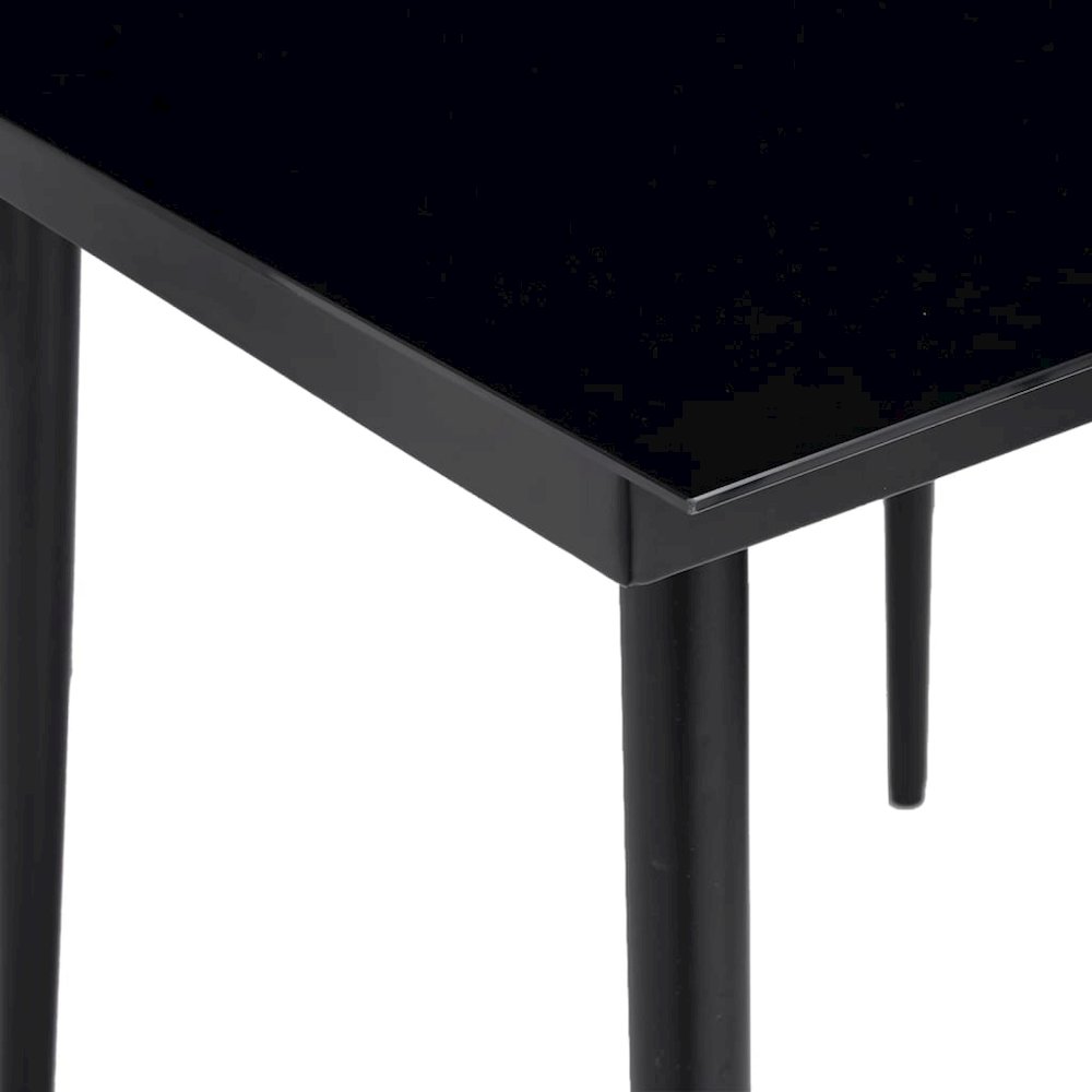 Garden Dining Table Black Powder-coated steel, Tempered glass Large. Picture 5