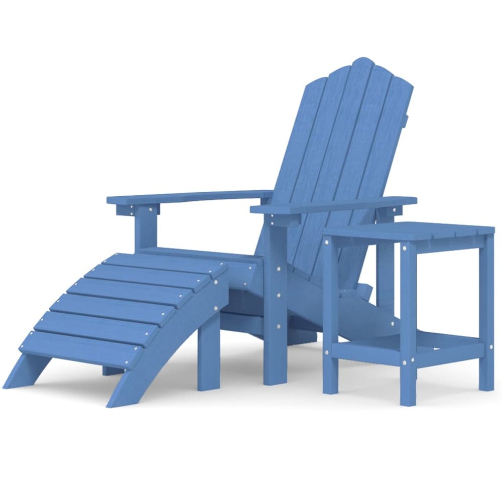 Garden Chair Aqua Blue HDPE Medium Detachable Adirondack Chair. Picture 2