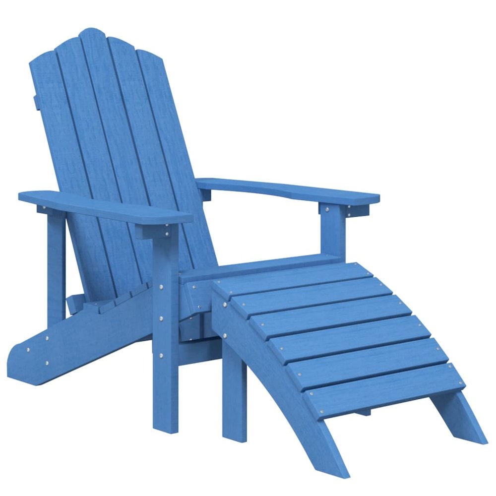 Garden Chair Aqua Blue HDPE Medium Detachable Adirondack Chair. Picture 3